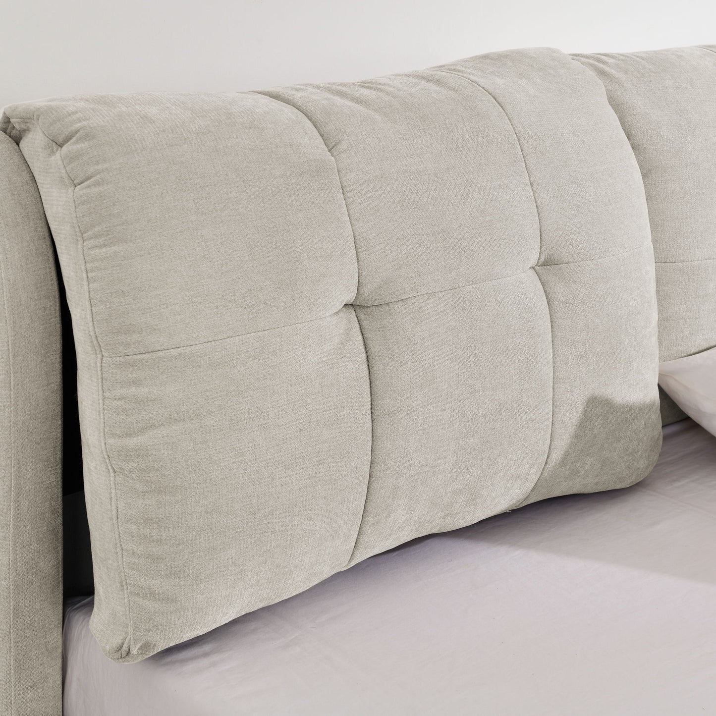 Storage Upholstered Hydraulic Platform Bed With Integrated Headboard - The Sleep Loft - Online Mattress Showroom NYC