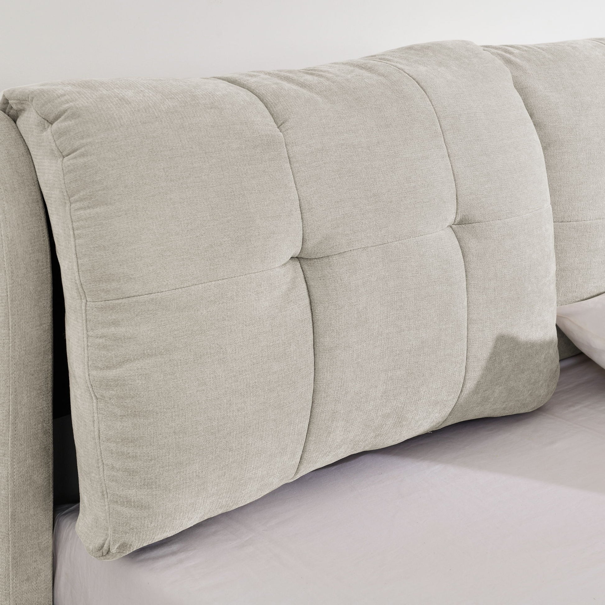 Storage Upholstered Hydraulic Platform Bed With Integrated Headboard - The Sleep Loft - Online Mattress Showroom NYC