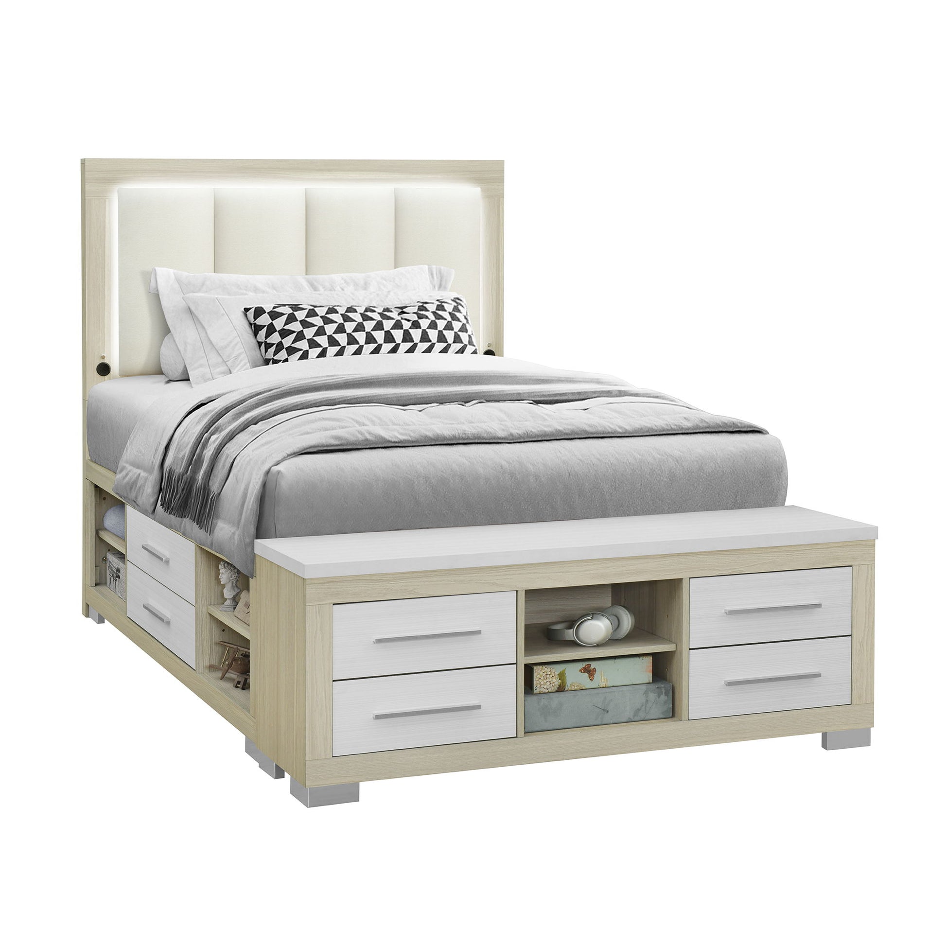 Emilia - Bed With Storage And LED Lighting - The Sleep Loft - Online Mattress Showroom NYC