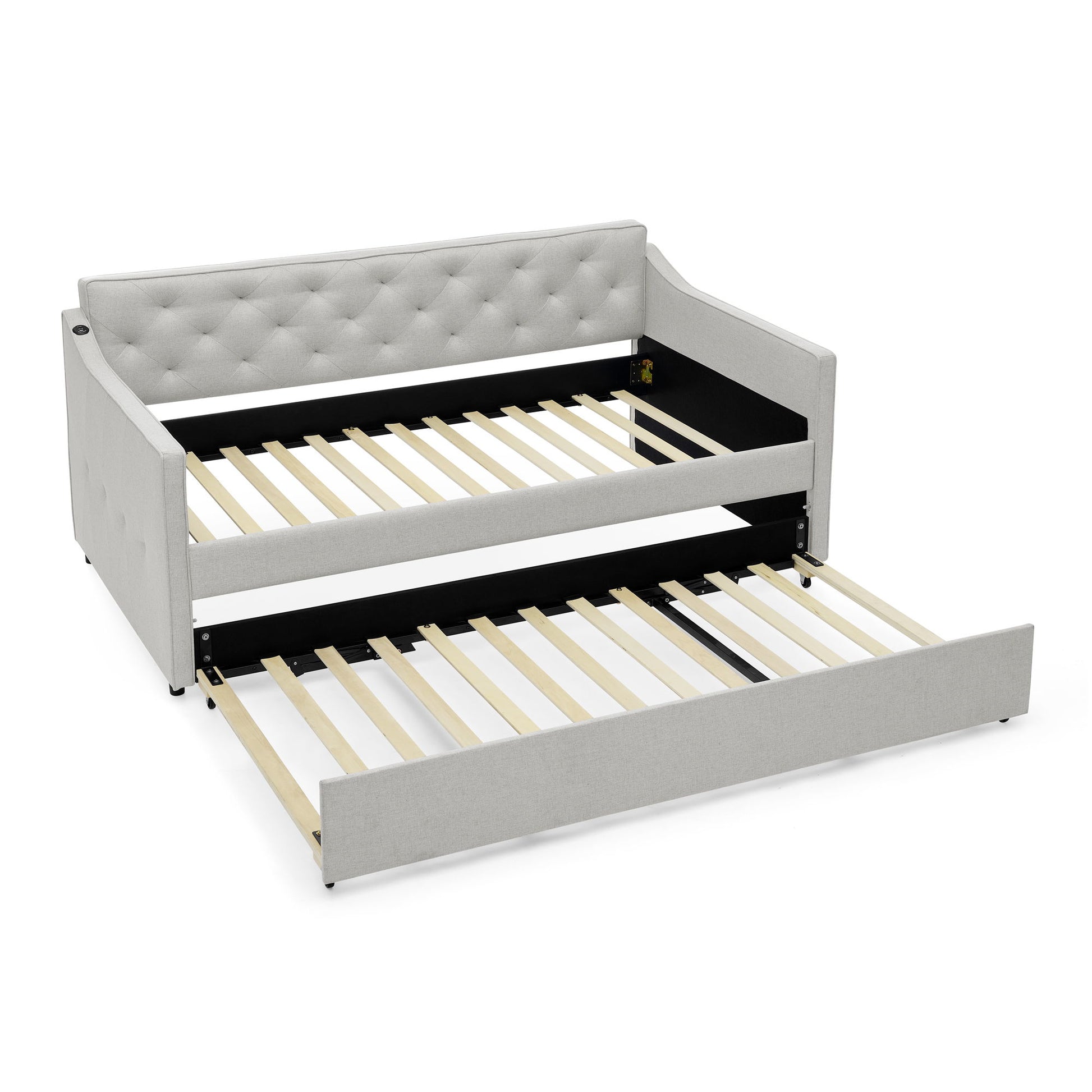Daybed With Pop Up Trundle And USB Charging Armrest - The Sleep Loft - Online Mattress Showroom NYC