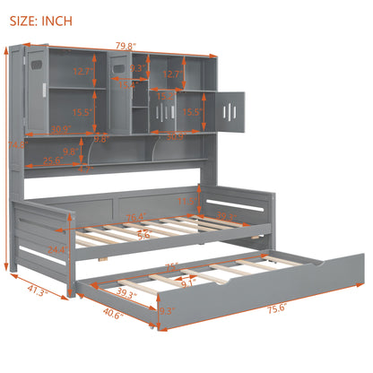 Daybed With All-In-One Cabinet And Shelf - The Sleep Loft - Online Mattress Showroom NYC