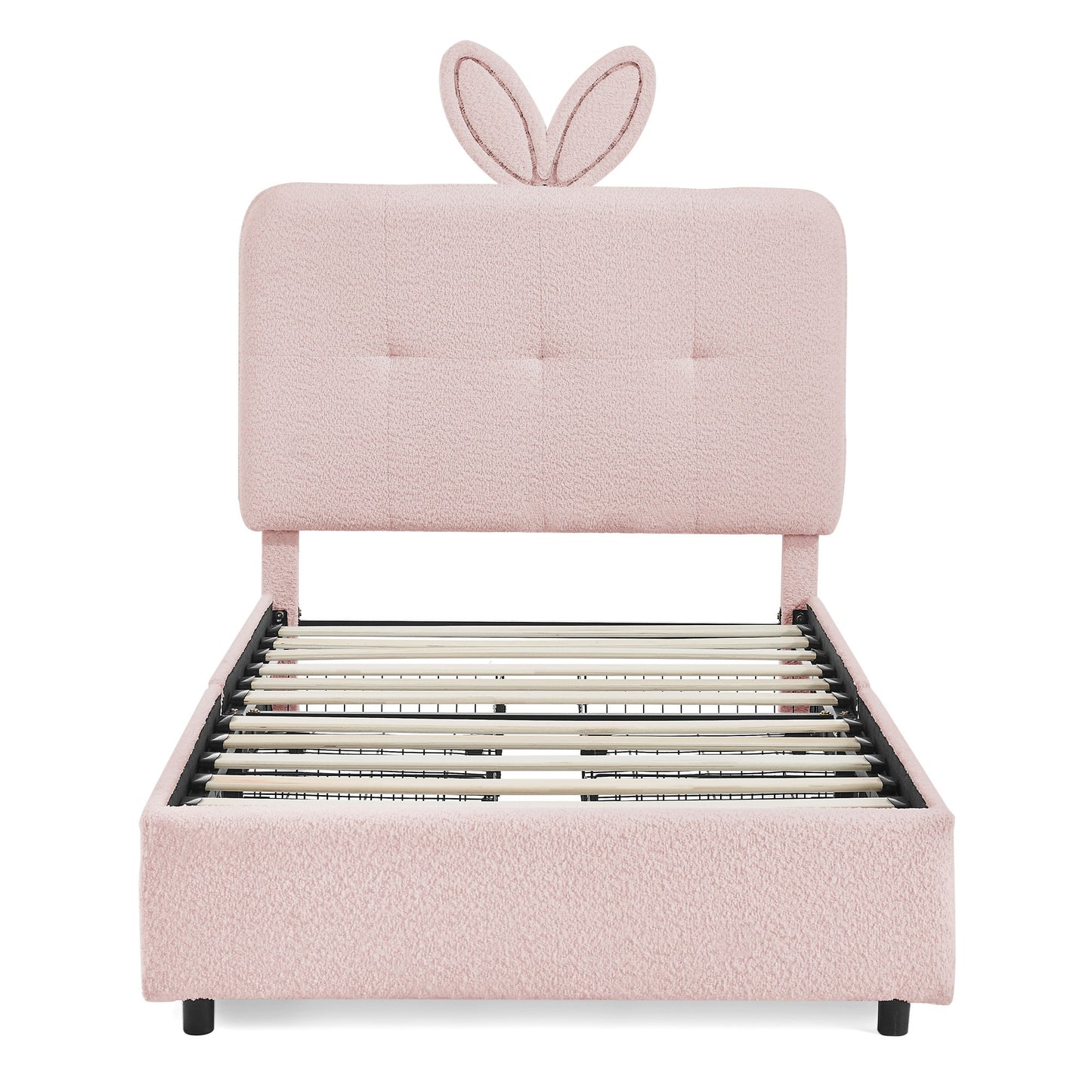 Upholstered Bed With Oversized Rabbit Ear Headboard, LED Lights & 4 Storage Drawers - The Sleep Loft - Online Mattress Showroom NYC