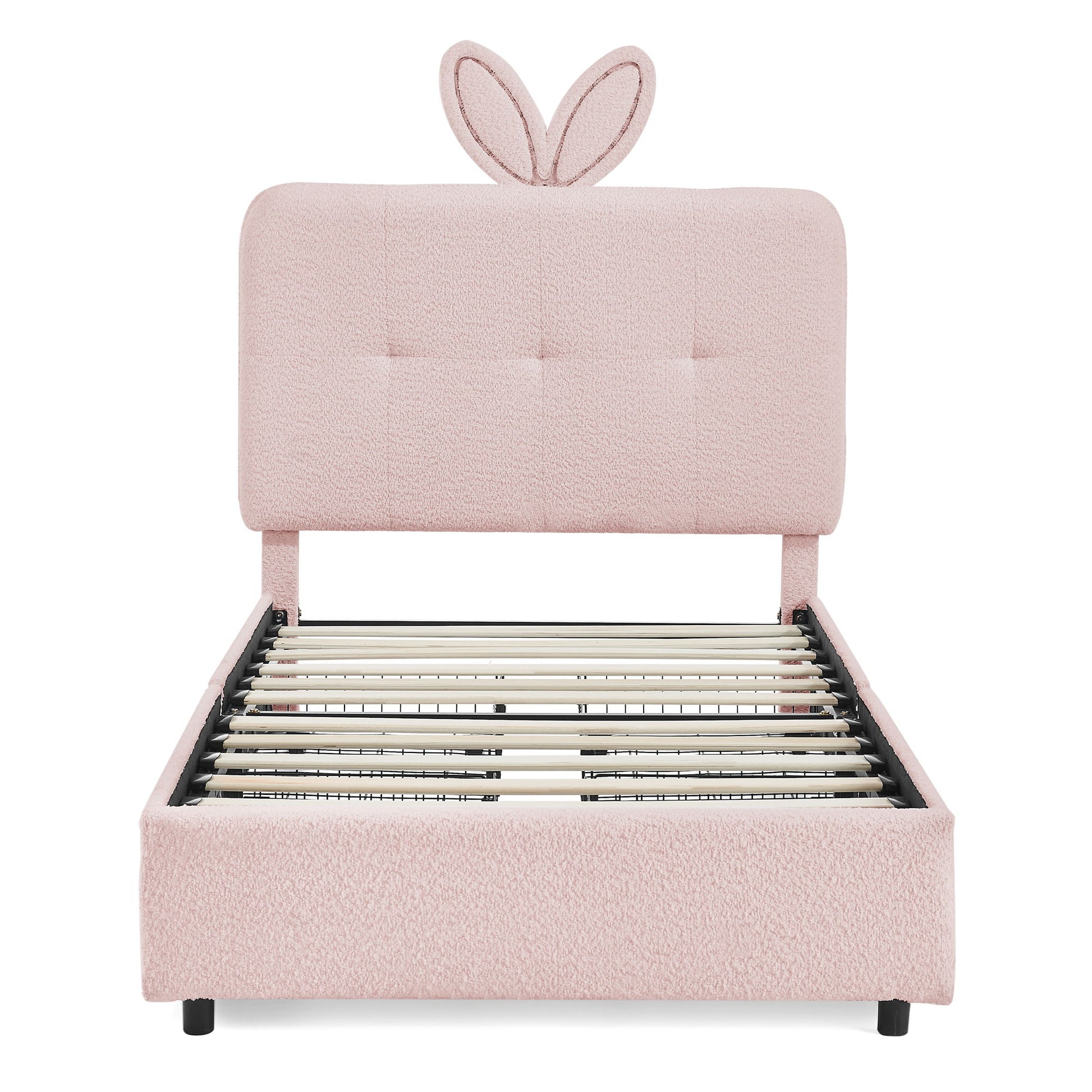 Upholstered Bed With Oversized Rabbit Ear Headboard, LED Lights & 4 Storage Drawers - The Sleep Loft - Online Mattress Showroom NYC