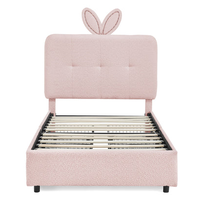 Upholstered Bed With Oversized Rabbit Ear Headboard, LED Lights & 4 Storage Drawers - The Sleep Loft - Online Mattress Showroom NYC