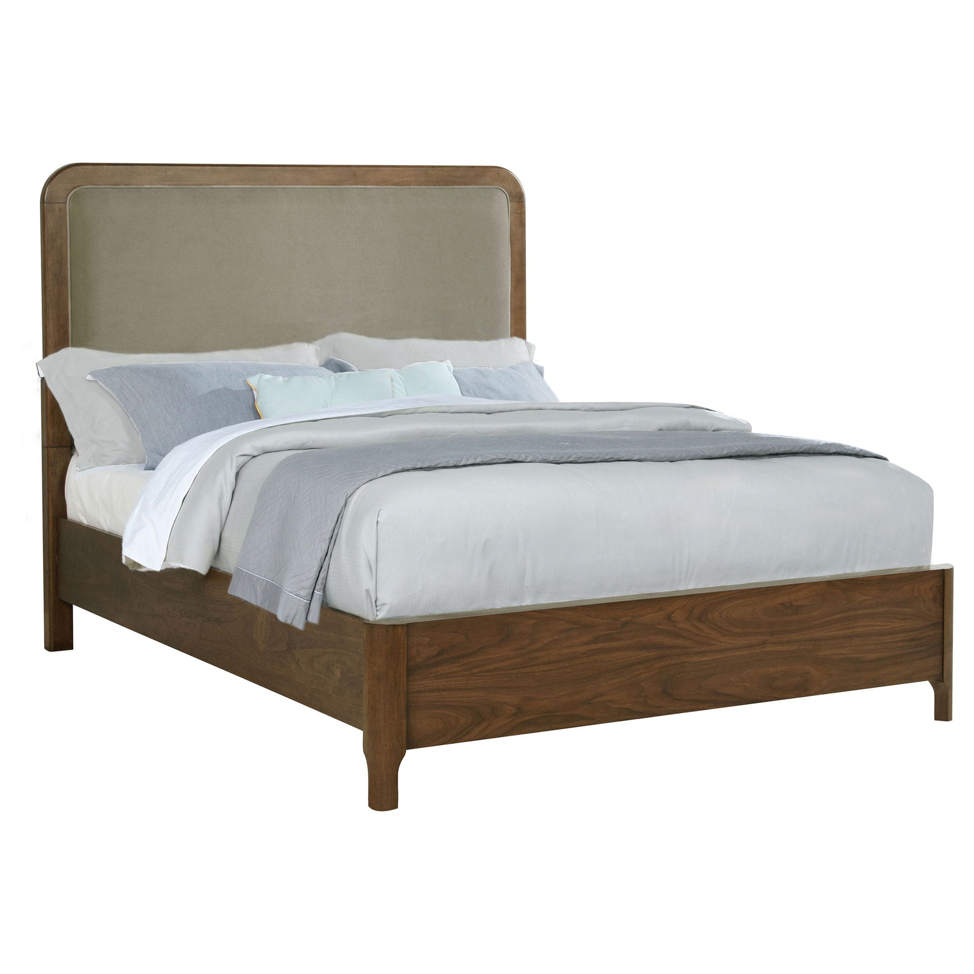 Verona - Queen Upholstered Panel Bed - Walnut - The Sleep Loft - Online Mattress Showroom NYC