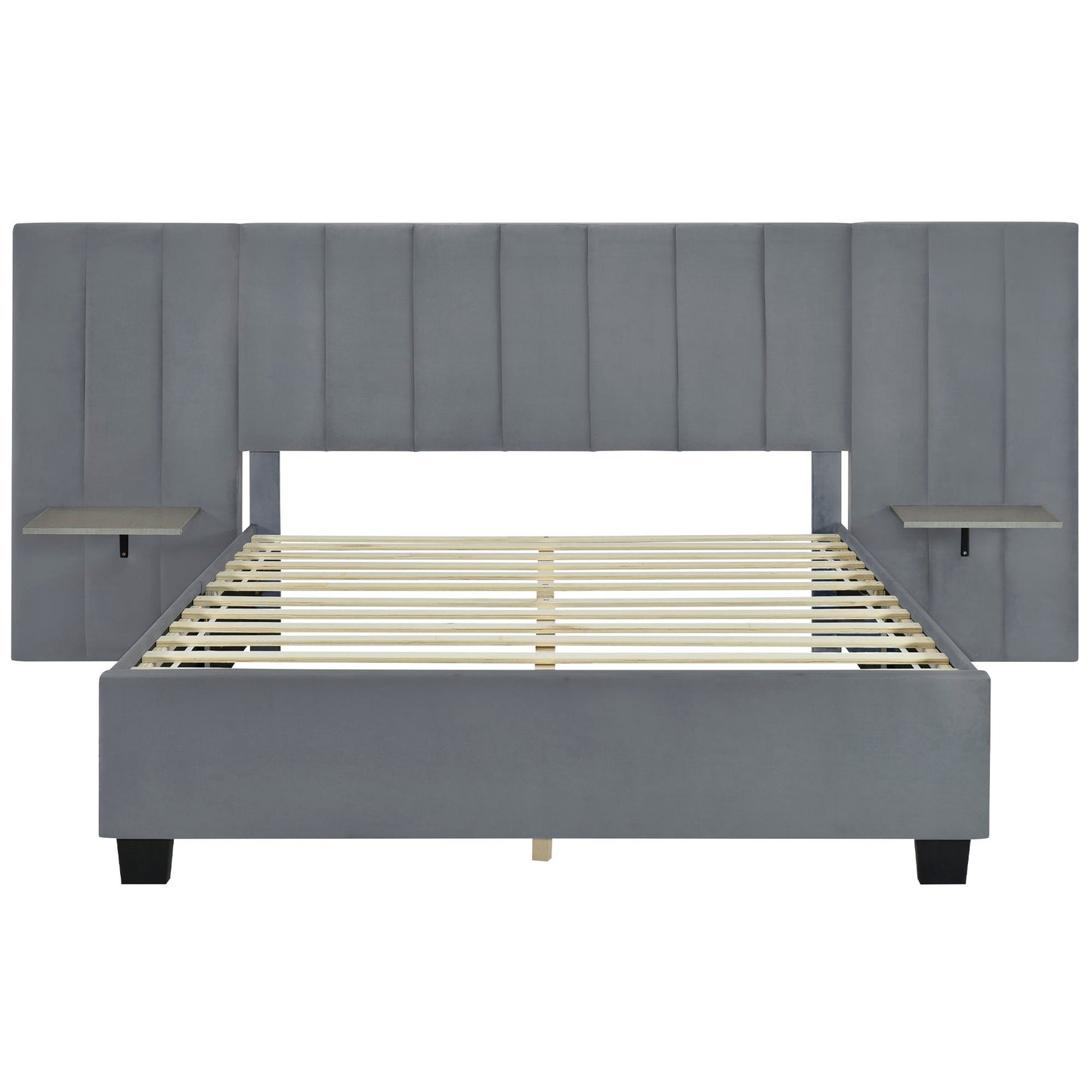 Upholstered Platform Bed With Big Headboard - The Sleep Loft - Online Mattress Showroom NYC
