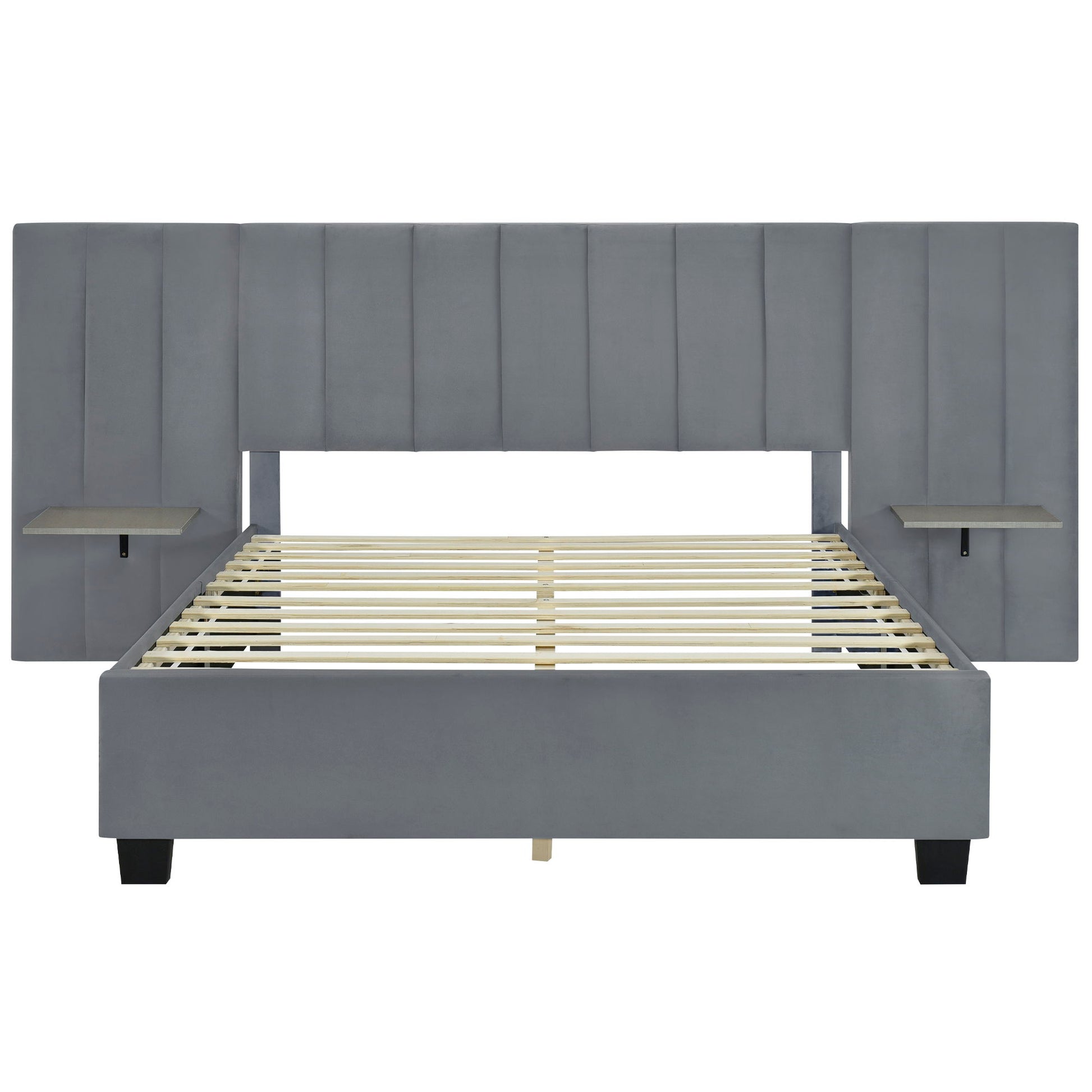 Upholstered Platform Bed With Big Headboard - The Sleep Loft - Online Mattress Showroom NYC