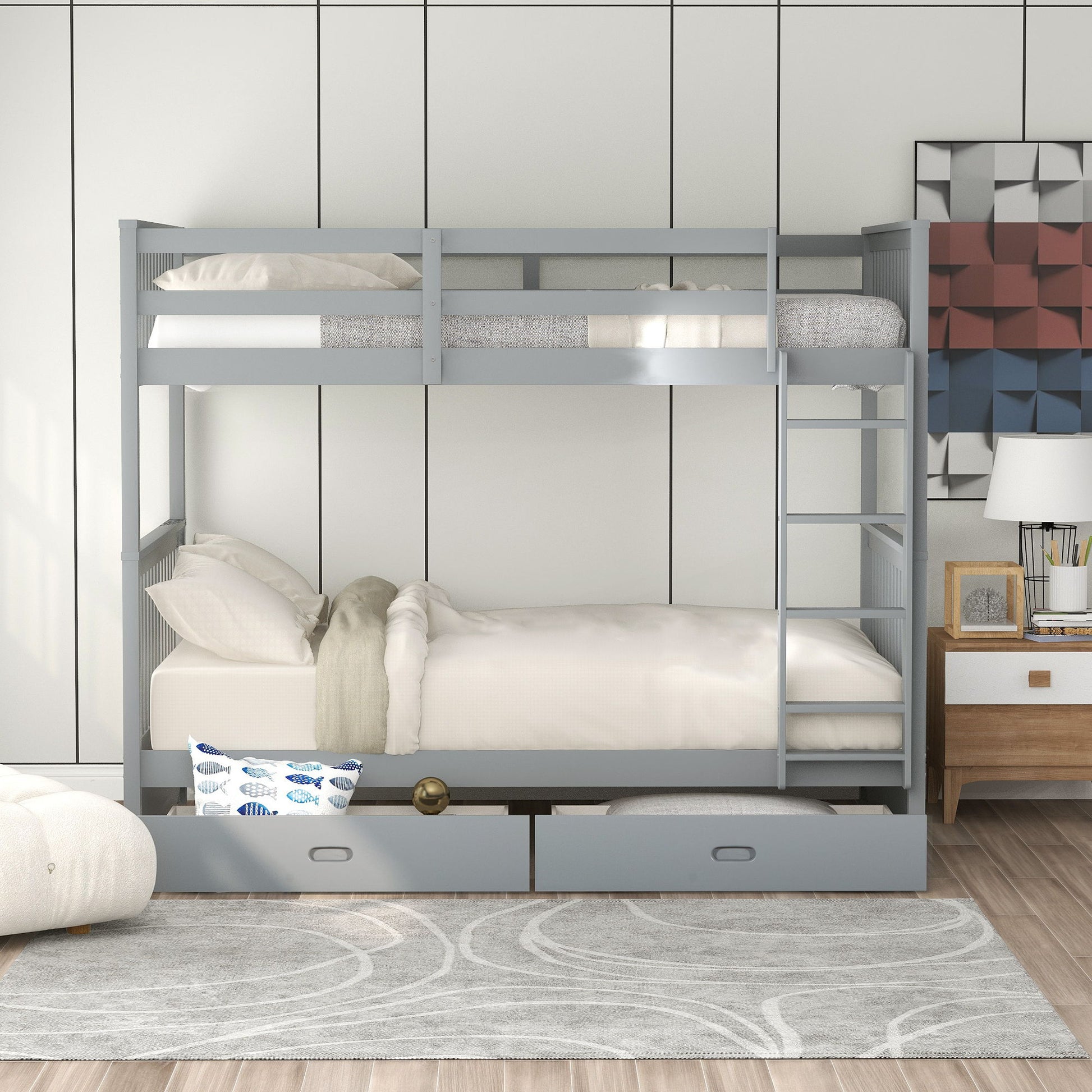 Bunk Bed With Ladders And 2 Storage Drawers - The Sleep Loft - Online Mattress Showroom NYC