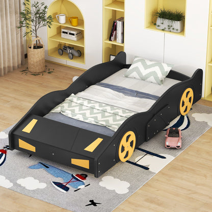 Race Car Shaped Platform Bed With Wheels And Storage - The Sleep Loft - Online Mattress Showroom NYC