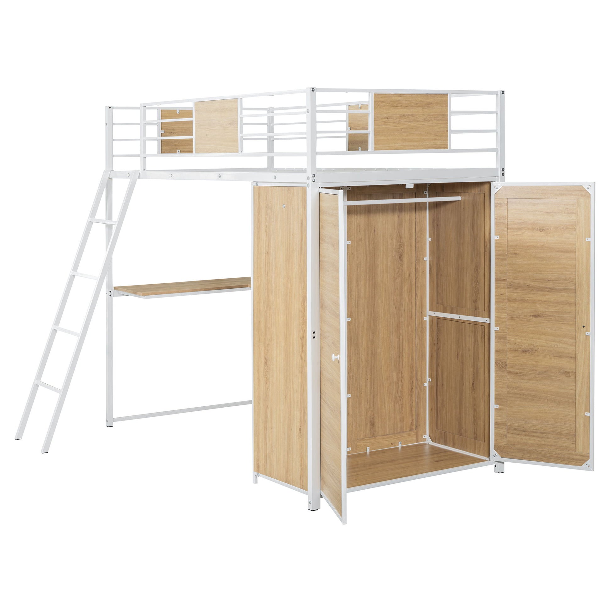 Loft Bed With L Shape Desk And Wardrobe - The Sleep Loft - Online Mattress Showroom NYC