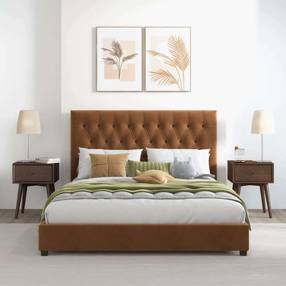 Donald - Mid-Century Modern Upholstered Platform Bed - The Sleep Loft - Online Mattress Showroom NYC