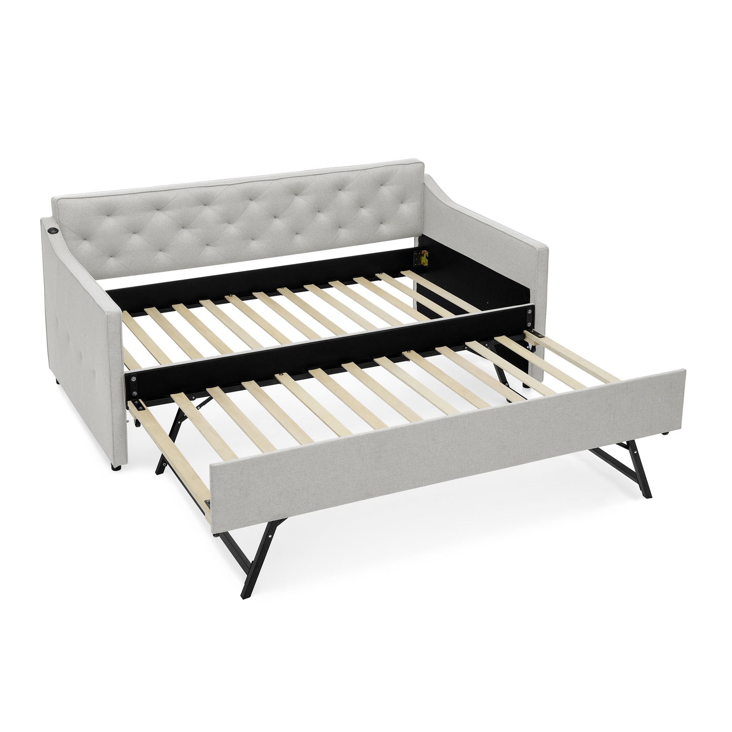 Daybed With Pop Up Trundle And USB Charging Armrest - The Sleep Loft - Online Mattress Showroom NYC