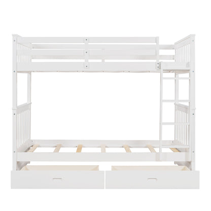 Bunk Bed With Ladders And 2 Storage Drawers - The Sleep Loft - Online Mattress Showroom NYC