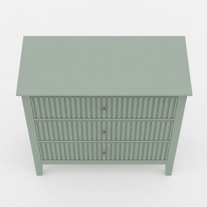 Fluted 3 Drawer Nightstand With Soft Close Slides