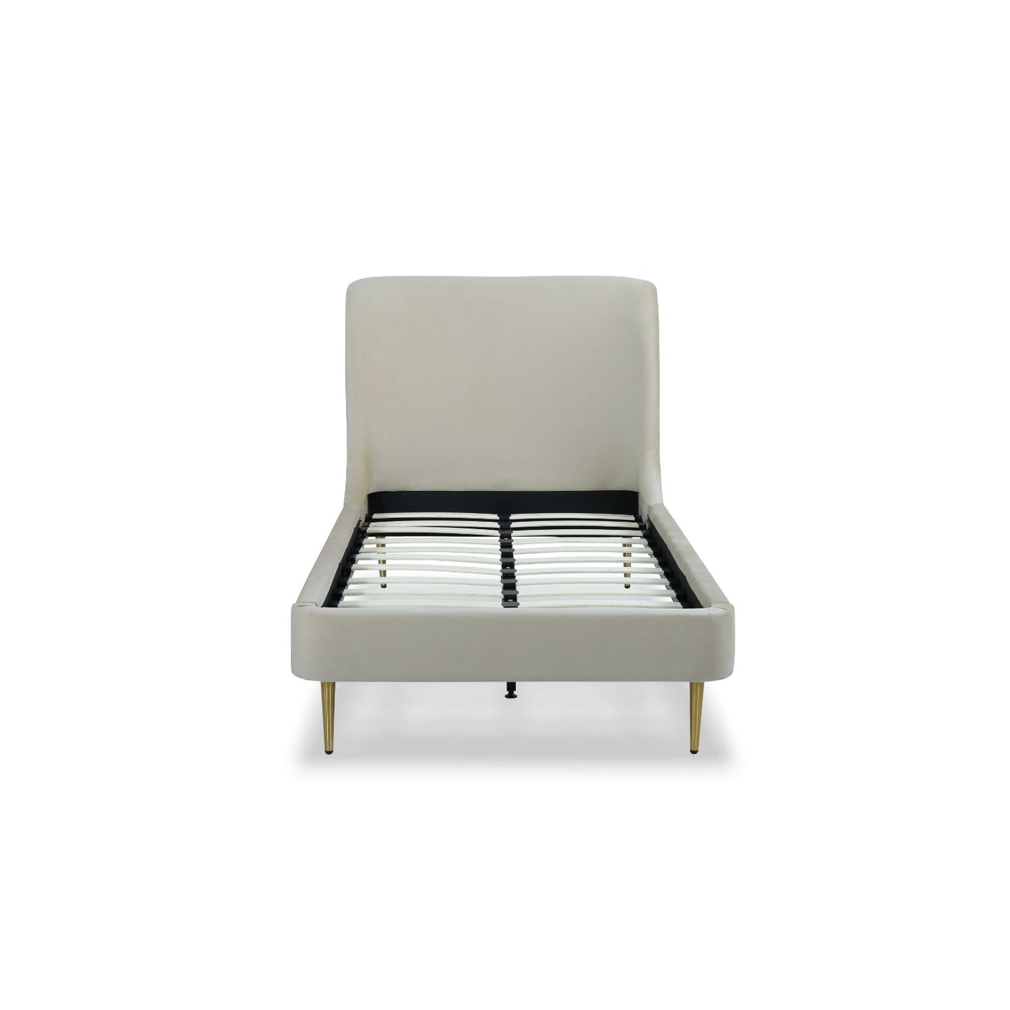 Mid-Century Modern Upholstered Bed With Curved Headboard - The Sleep Loft - Online Mattress Showroom NYC