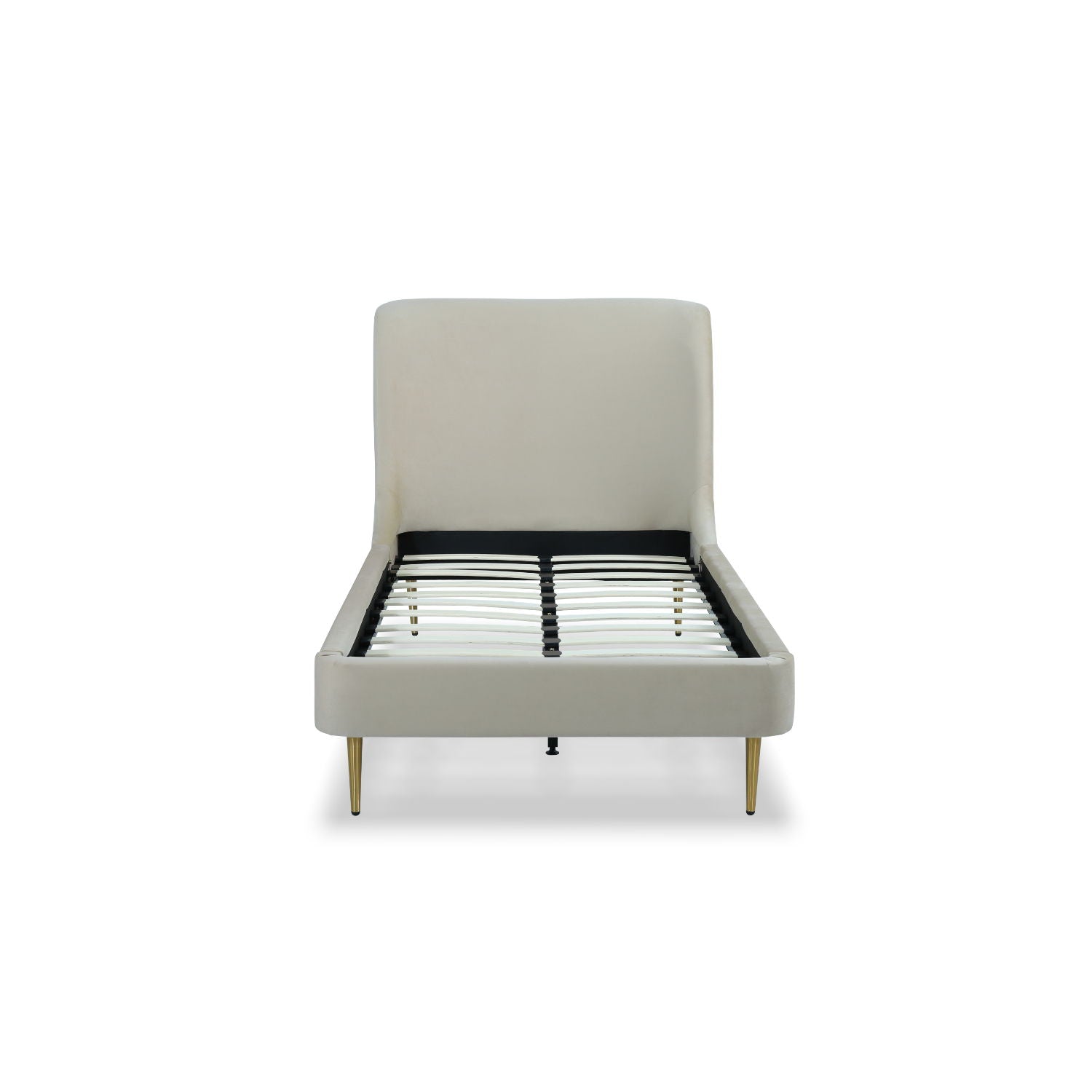 Mid-Century Modern Upholstered Bed With Curved Headboard - The Sleep Loft - Online Mattress Showroom NYC