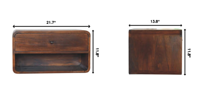 Curve Upper Slot Floating Nightstand - The Sleep Loft - Online Mattress Showroom NYC