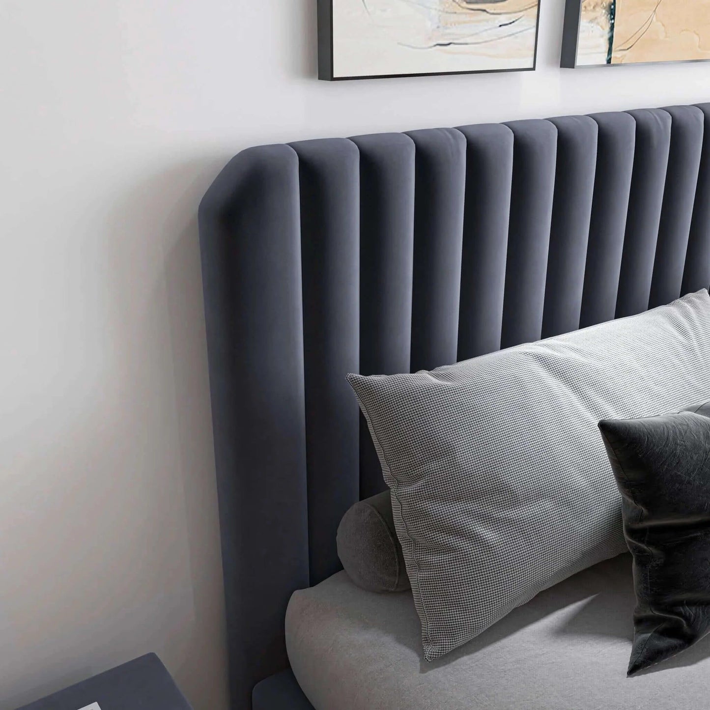 Bethany - Queen Upholstered Platform Bed - Gray - The Sleep Loft - Online Mattress Showroom NYC