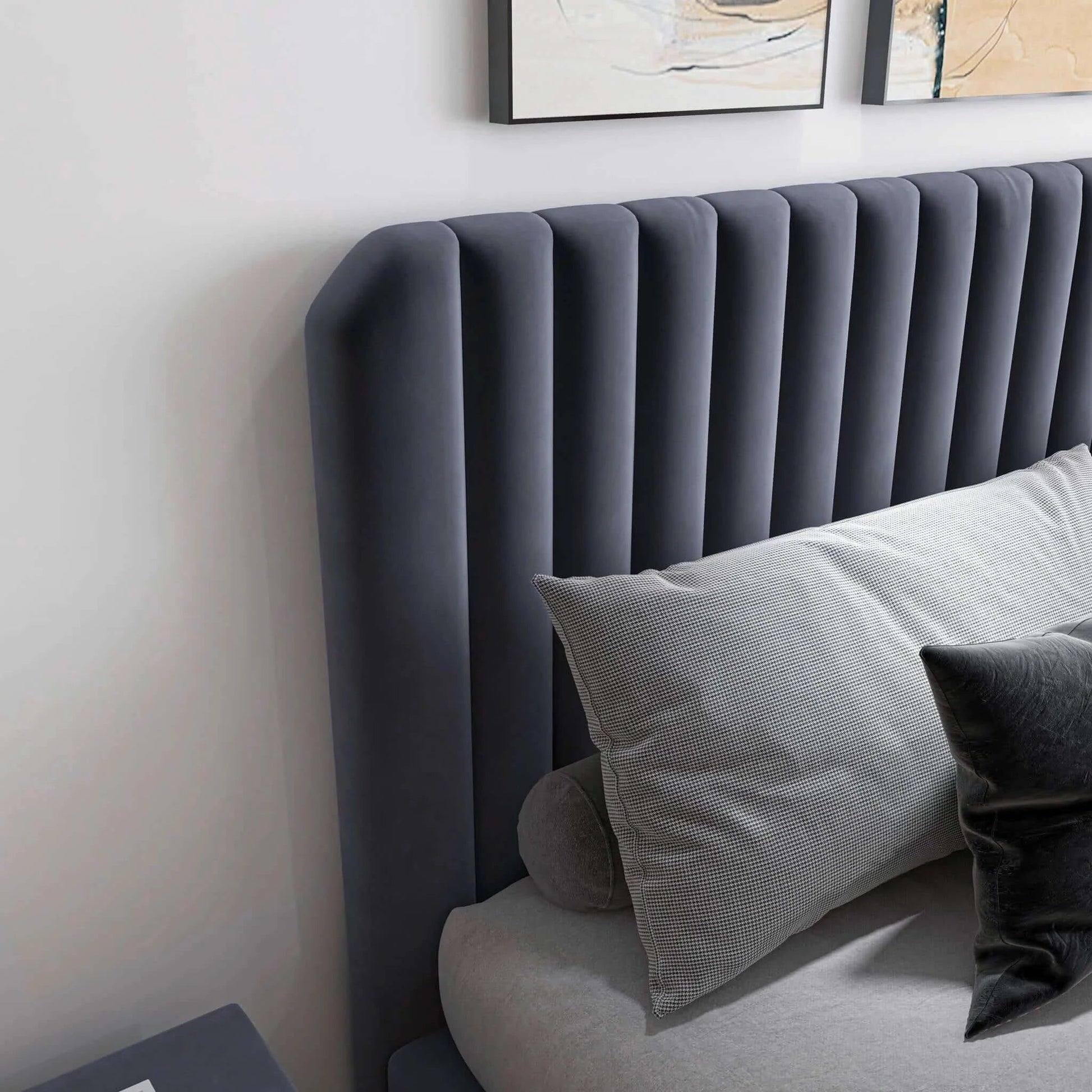 Bethany - Queen Upholstered Platform Bed - Gray - The Sleep Loft - Online Mattress Showroom NYC