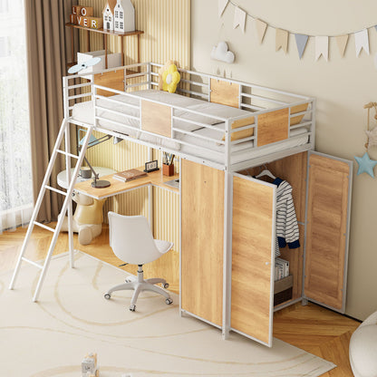 Loft Bed With L Shape Desk And Wardrobe - The Sleep Loft - Online Mattress Showroom NYC