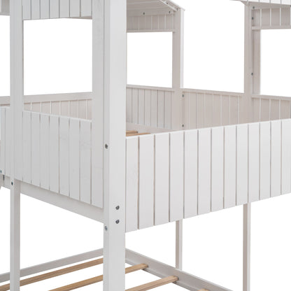 Bunk Bed With Roof, Window, Guardrail, Ladder - The Sleep Loft - Online Mattress Showroom NYC