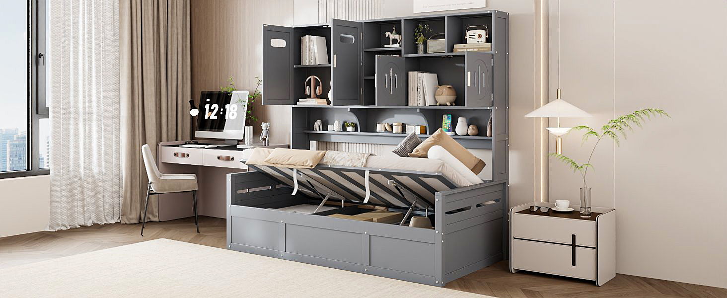 Daybed With All-In-One Cabinet And Shelf - The Sleep Loft - Online Mattress Showroom NYC