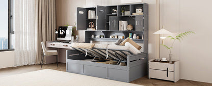 Daybed With All-In-One Cabinet And Shelf - The Sleep Loft - Online Mattress Showroom NYC