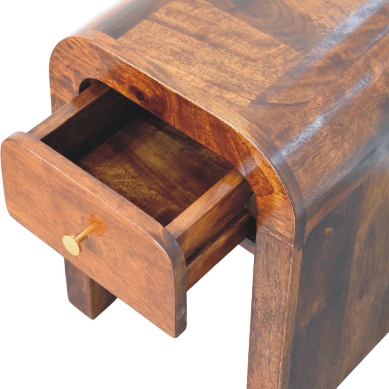 Mini Darcy - Nightstand With Curved Edges - The Sleep Loft - Online Mattress Showroom NYC
