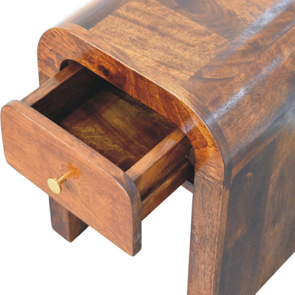 Mini Darcy - Nightstand With Curved Edges - The Sleep Loft - Online Mattress Showroom NYC