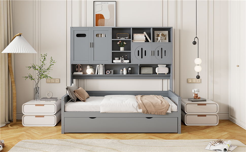 Daybed With All-In-One Cabinet And Shelf - The Sleep Loft - Online Mattress Showroom NYC