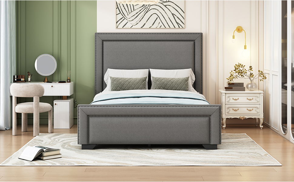 Upholstered Bed With Slats Support, No Box Spring Needed - The Sleep Loft - Online Mattress Showroom NYC