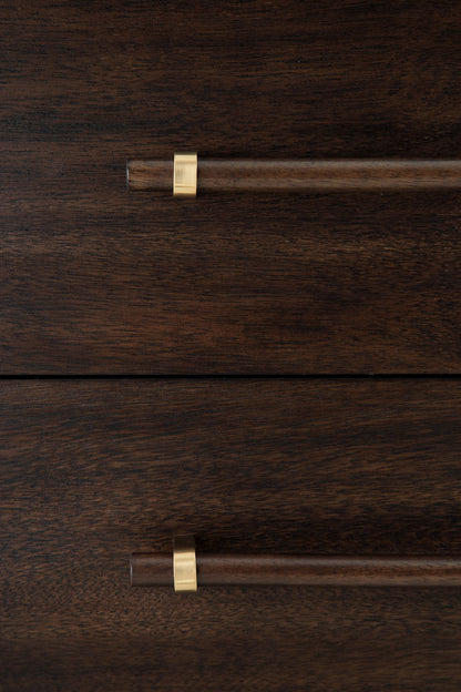 Dantenton - Two Drawer Night Stand - Merlot - The Sleep Loft - Online Mattress Showroom NYC