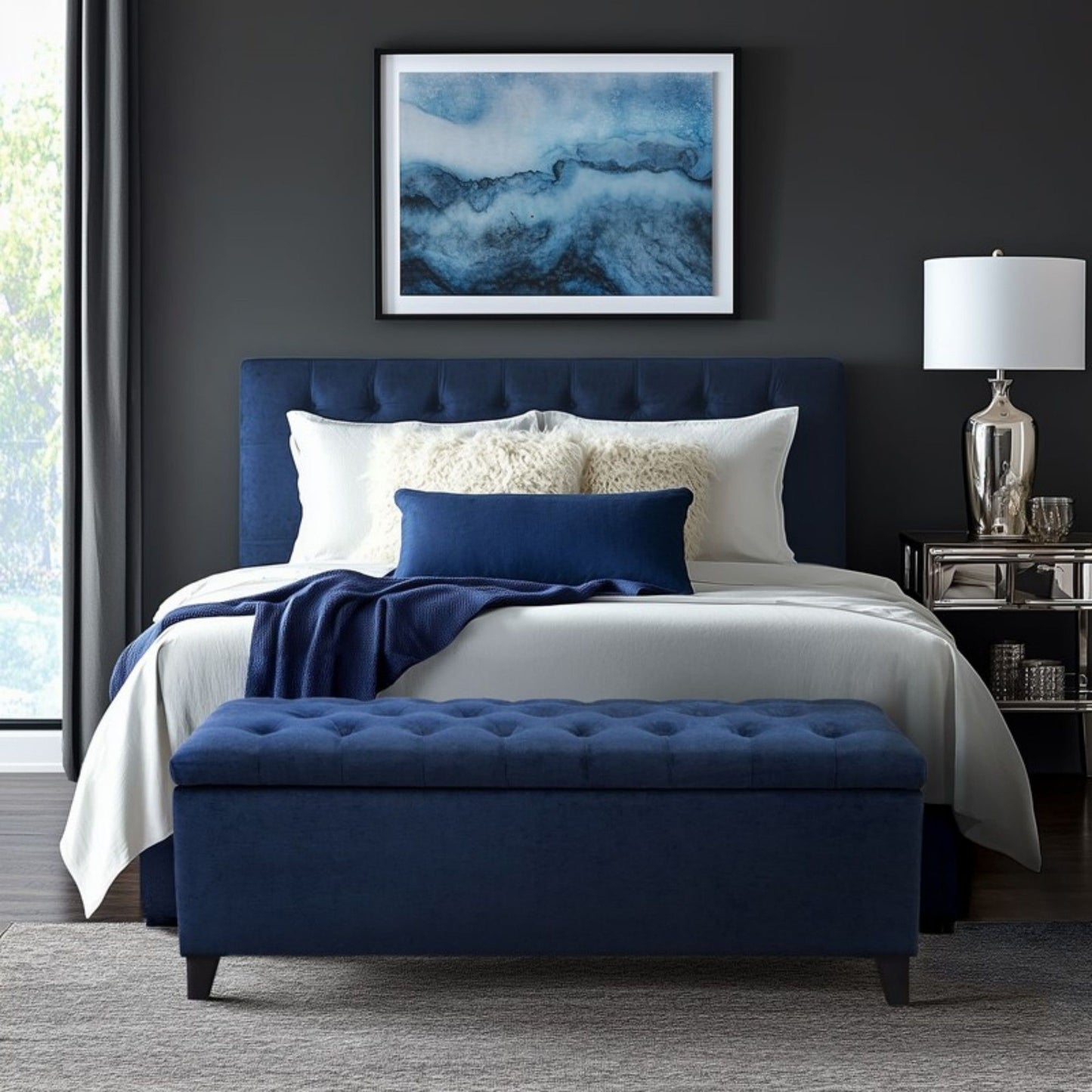 Shandra - Tufted Top Soft Close Storage Bench - The Sleep Loft - Online Mattress Showroom NYC