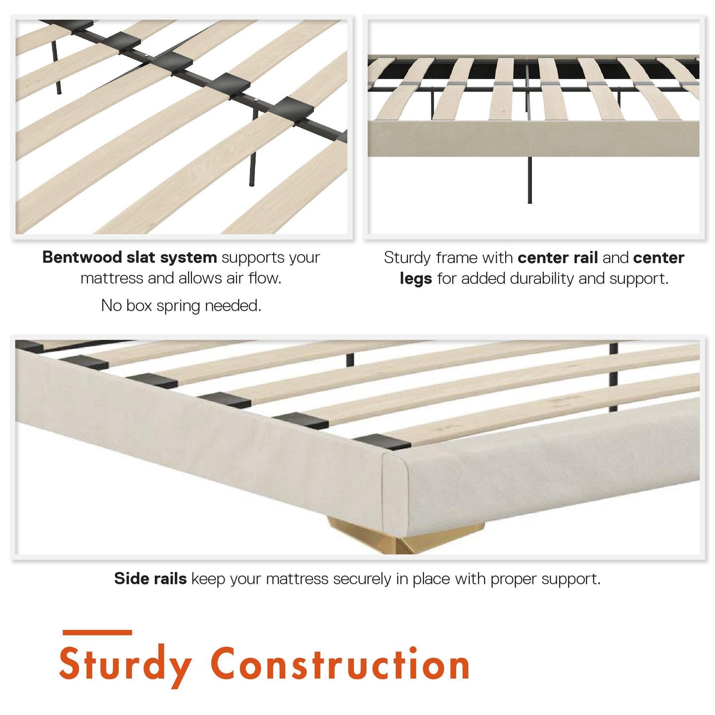 Coco - King Size Upholstered Bed - Ivory - The Sleep Loft - Online Mattress Showroom NYC