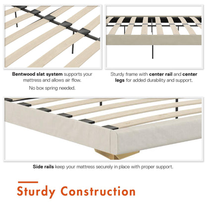 Coco - King Size Upholstered Bed - Ivory - The Sleep Loft - Online Mattress Showroom NYC