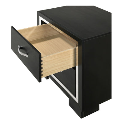 2 Drawer Bedroom Nightstand With Handles - Black - The Sleep Loft - Online Mattress Showroom NYC