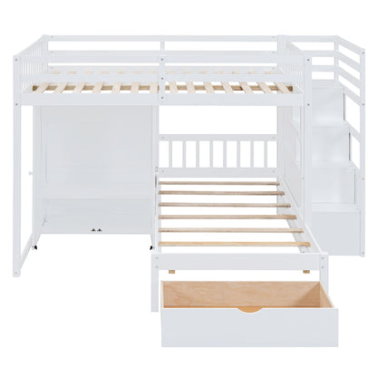 Bunk Bed With Wardrobe, Drawers - The Sleep Loft - Online Mattress Showroom NYC