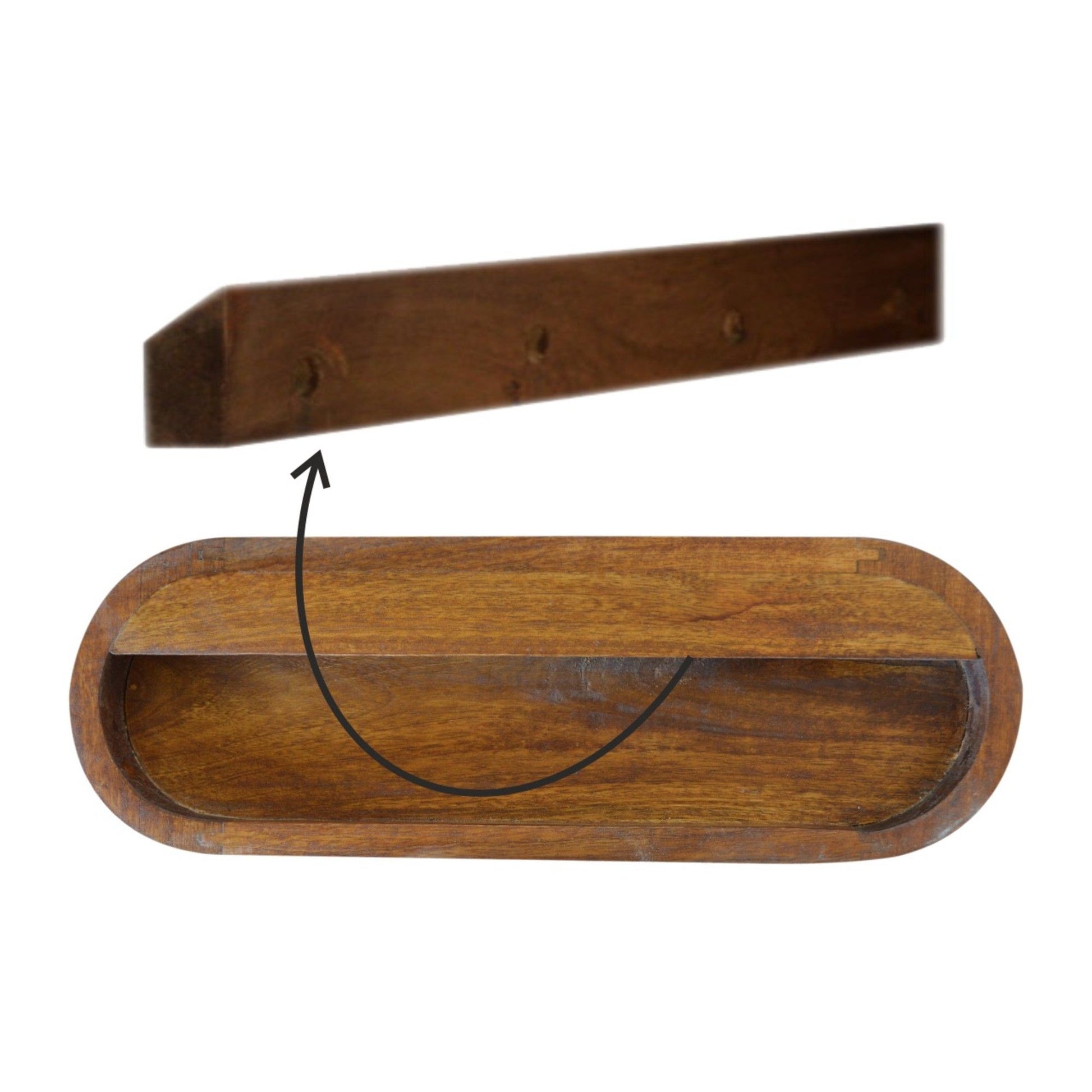 Wall Mounted Round Bedside Table - Chestnut - The Sleep Loft - Online Mattress Showroom NYC