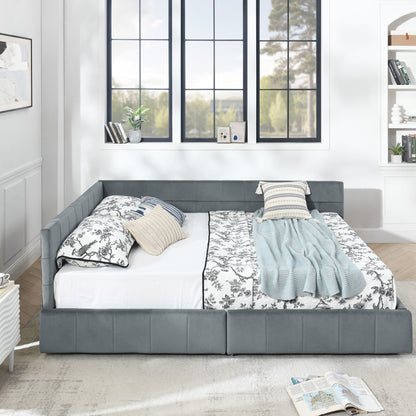 Mid-Century Storage Upholstered Tufted Bed Frame With Backrest And Armrests - The Sleep Loft - Online Mattress Showroom NYC