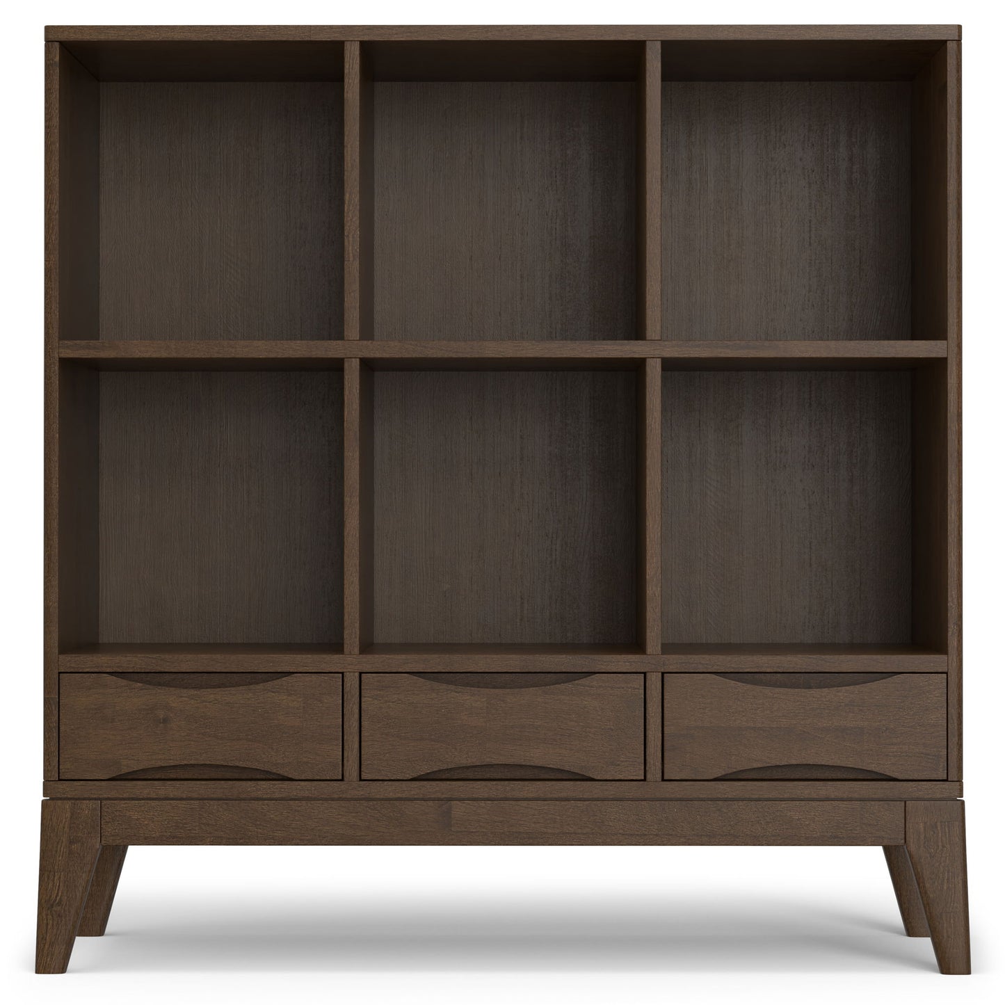 Harper - Low 6 Cube Storage With Drawers - Walnut Brown - The Sleep Loft - Online Mattress Showroom NYC