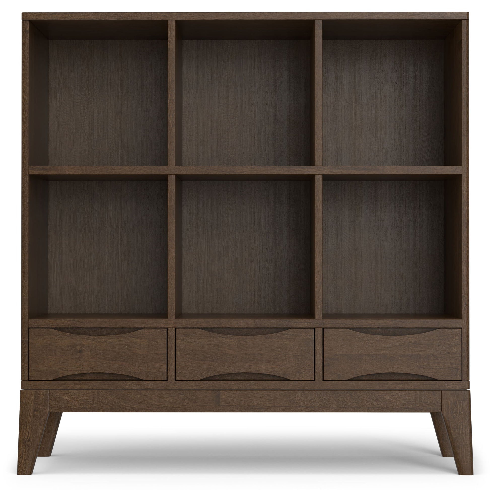 Harper - Low 6 Cube Storage With Drawers - Walnut Brown - The Sleep Loft - Online Mattress Showroom NYC