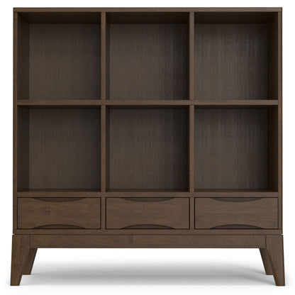 Harper - Low 6 Cube Storage With Drawers - Walnut Brown - The Sleep Loft - Online Mattress Showroom NYC