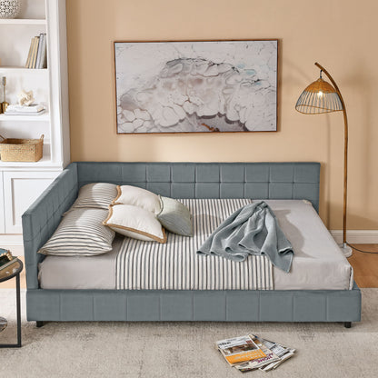 Mid-Century Storage Upholstered Tufted Bed Frame With Backrest And Armrests - The Sleep Loft - Online Mattress Showroom NYC