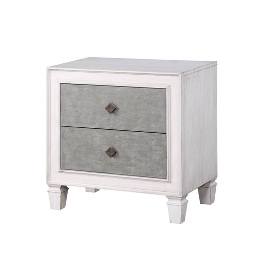 Katia - Weathered Night Stand - Gray / White - The Sleep Loft - Online Mattress Showroom NYC