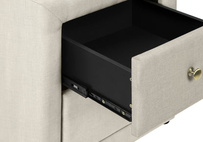 Nightstand, Storage Drawer Versatile Use, Upholstered, Transitional - The Sleep Loft - Online Mattress Showroom NYC