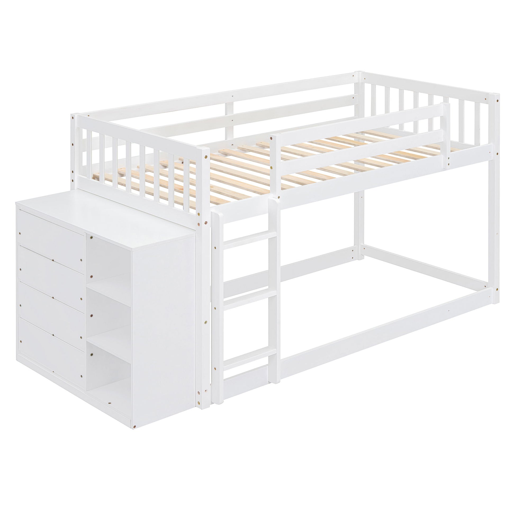 Bunk Bed With 4 Drawers And 3 Shelves - The Sleep Loft - Online Mattress Showroom NYC