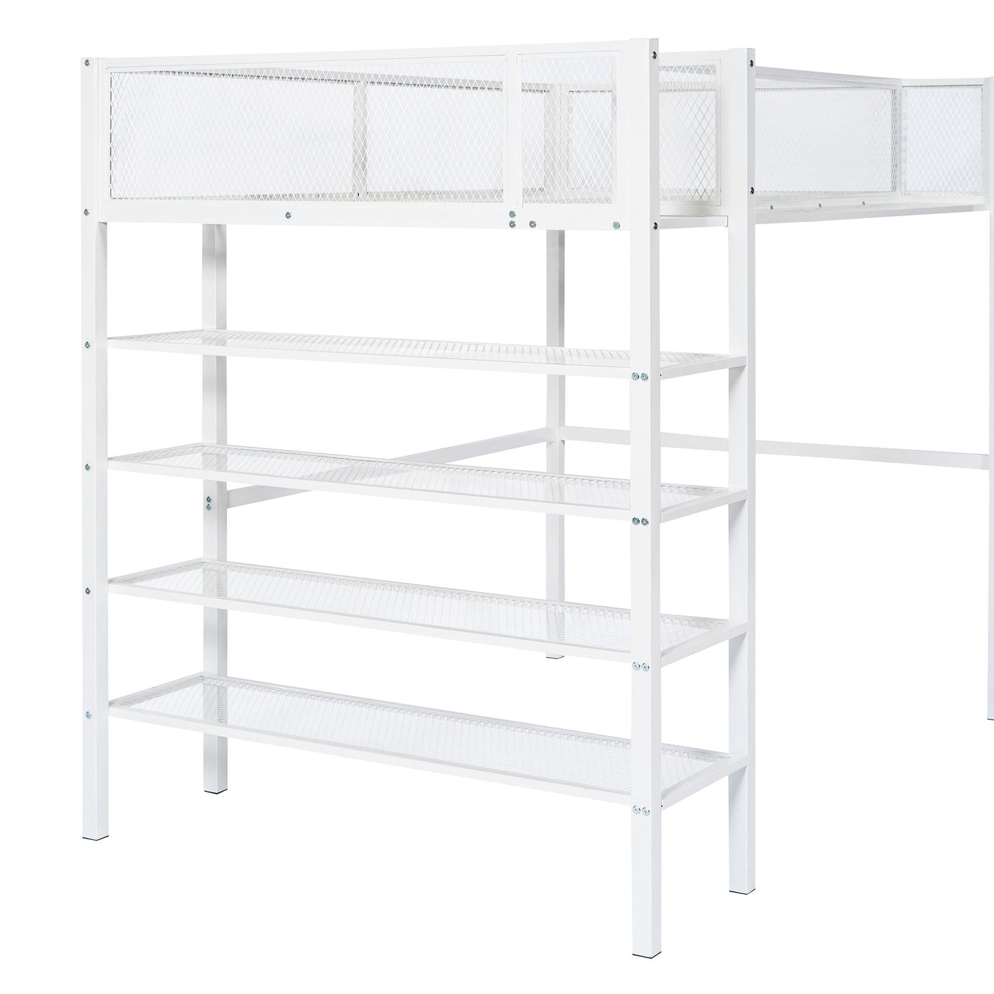 Loft Bed With 4 Tier Shelves And Storage - The Sleep Loft - Online Mattress Showroom NYC