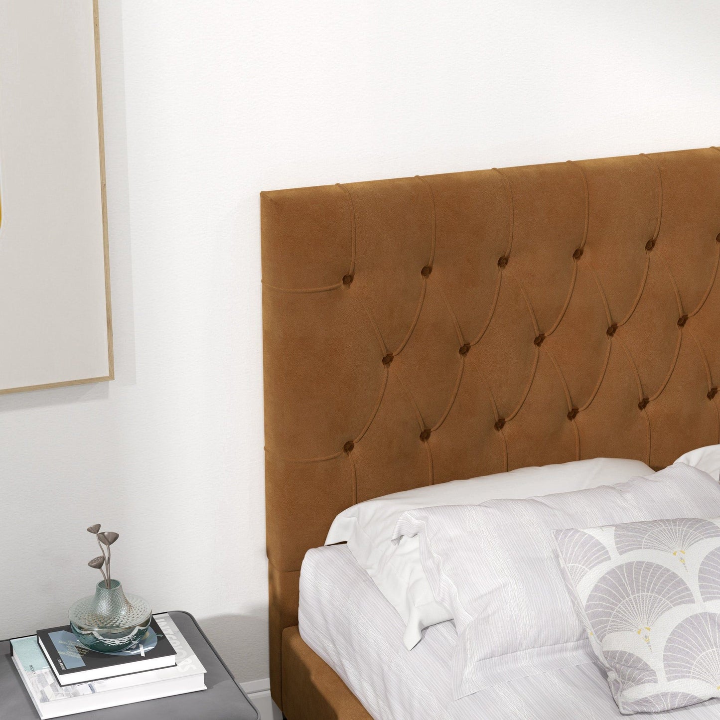 Donald - Mid-Century Modern Upholstered Platform Bed - The Sleep Loft - Online Mattress Showroom NYC