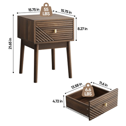 Medieval - Bedside Table - Walnut - The Sleep Loft - Online Mattress Showroom NYC