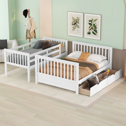 Bunk Bed With Ladders And 2 Storage Drawers - The Sleep Loft - Online Mattress Showroom NYC